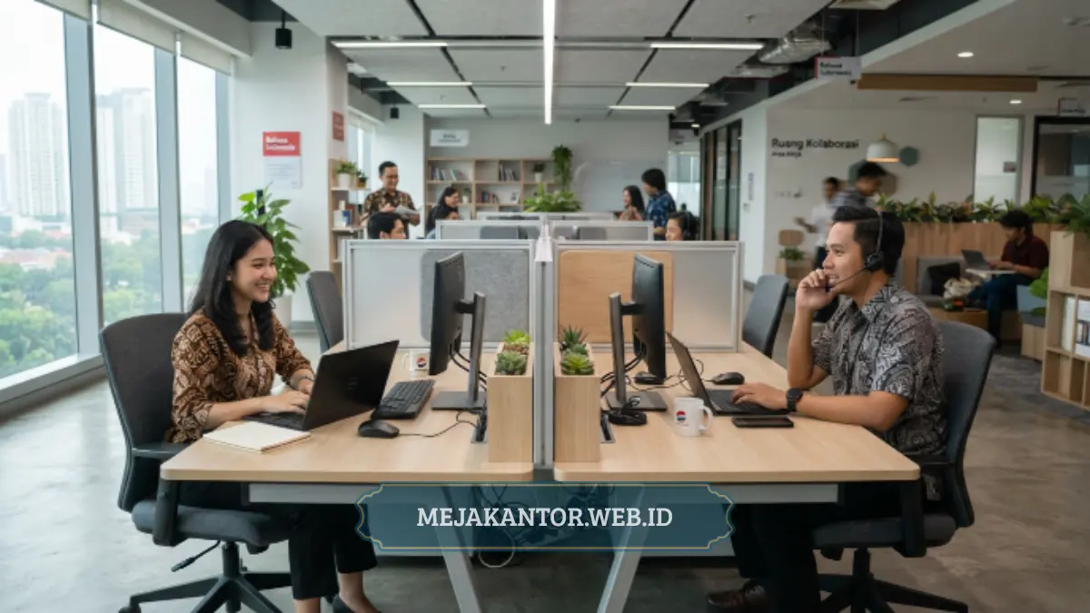 Partisi workstation kantor model Face-to-Face