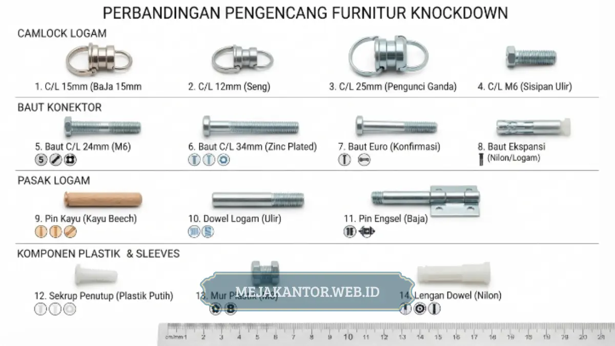 Perbandingan jenis camlock dan dowel pada furnitur knock down