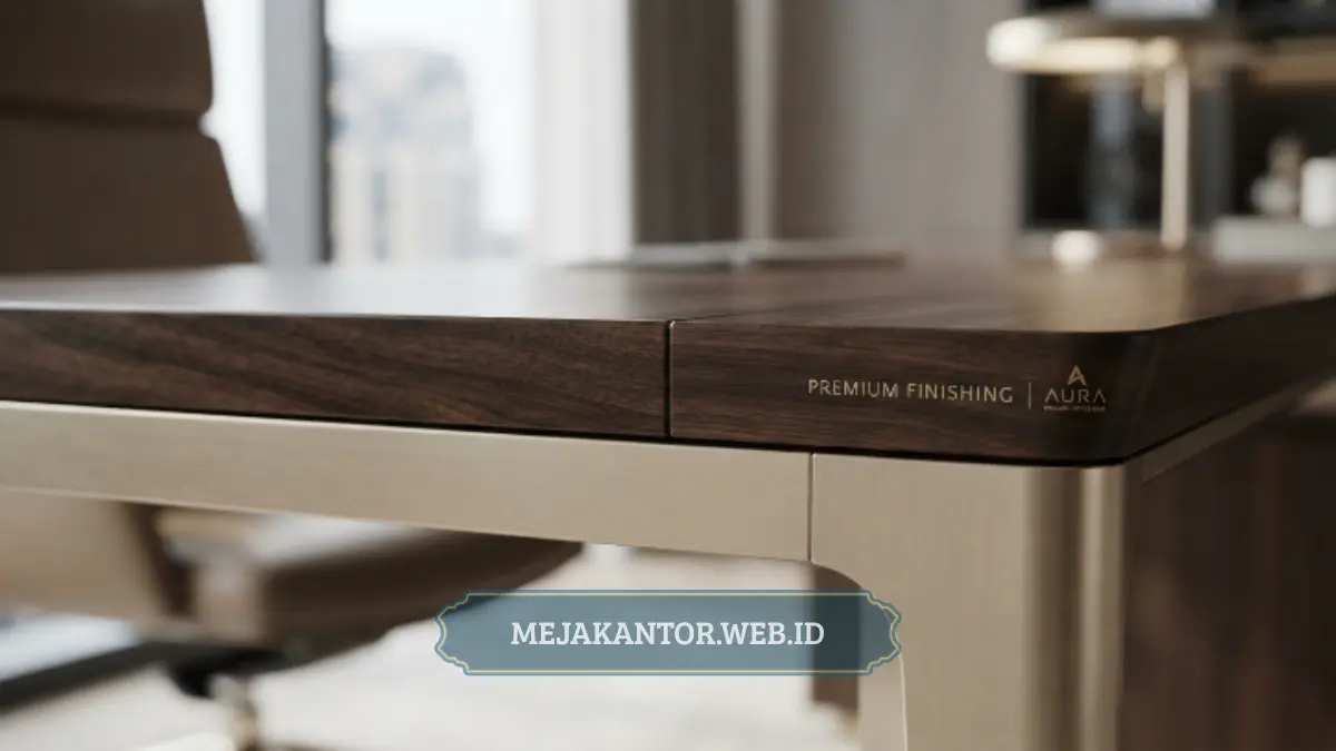 Detail finishing premium Meja Kantor Aura Brilliant