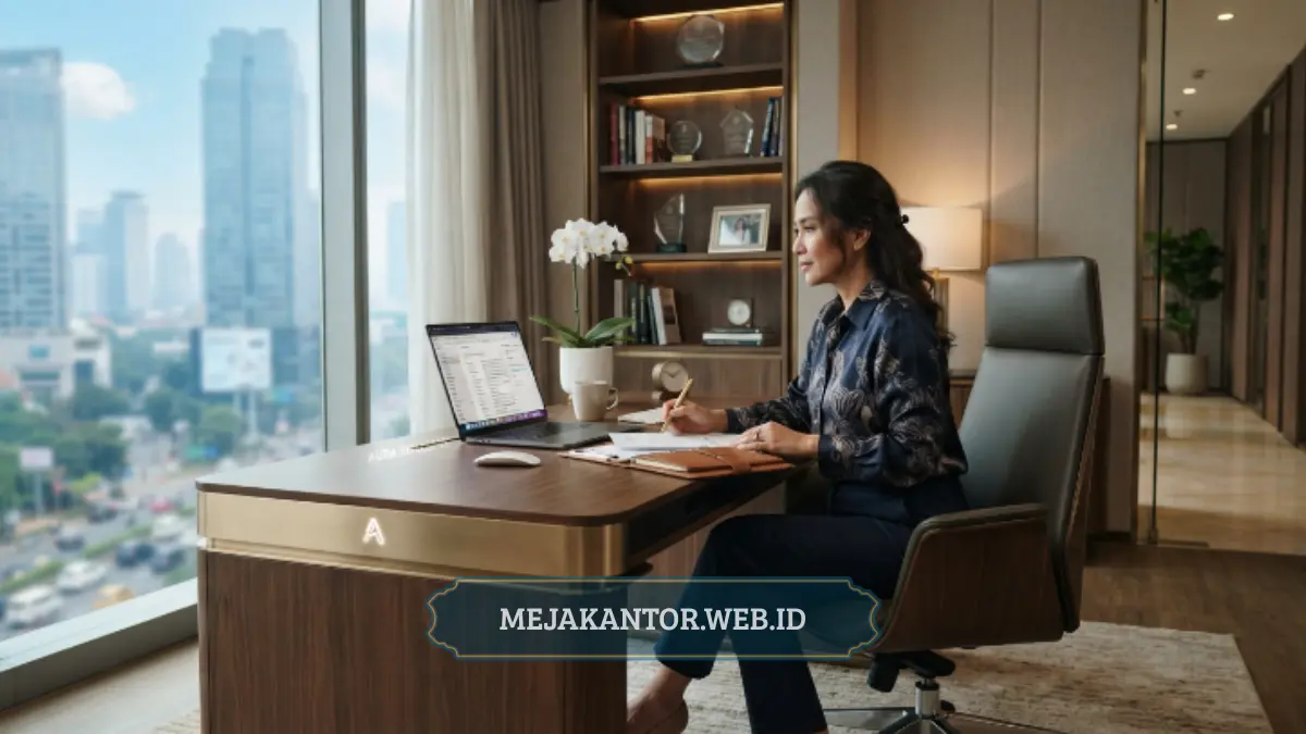 Ruang kerja modern dengan Meja Kantor Aura Brilliant