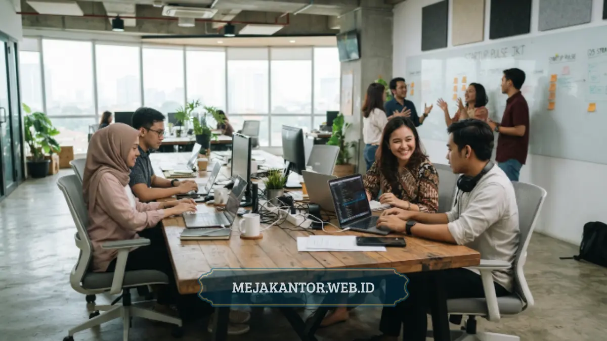 meja kantor untuk ruang kerja tim startup