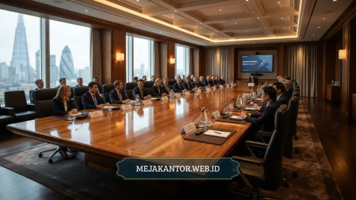 Meja meeting persegi panjang berkapasitas besar